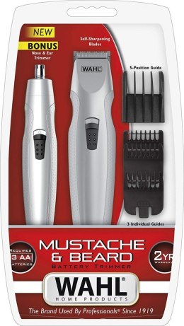 WAHL Mustache and Beard Trimmer, Cordless, 9, Silver