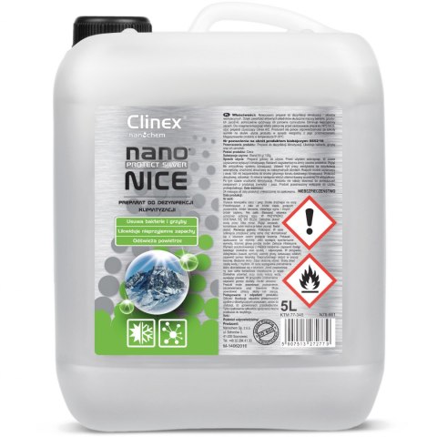 Płyn środek do dezynfekcji odgrzybiania klimatyzacji i wentylacji CLINEX Nano Protect Nice 5L