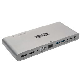Tripp Lite USB-C Docking Station, HDMI, VGA, DP, USB-A/C, GbE, 100W PD Charging, Power Supply Included - 4K @ 30 Hz, Thunderbolt