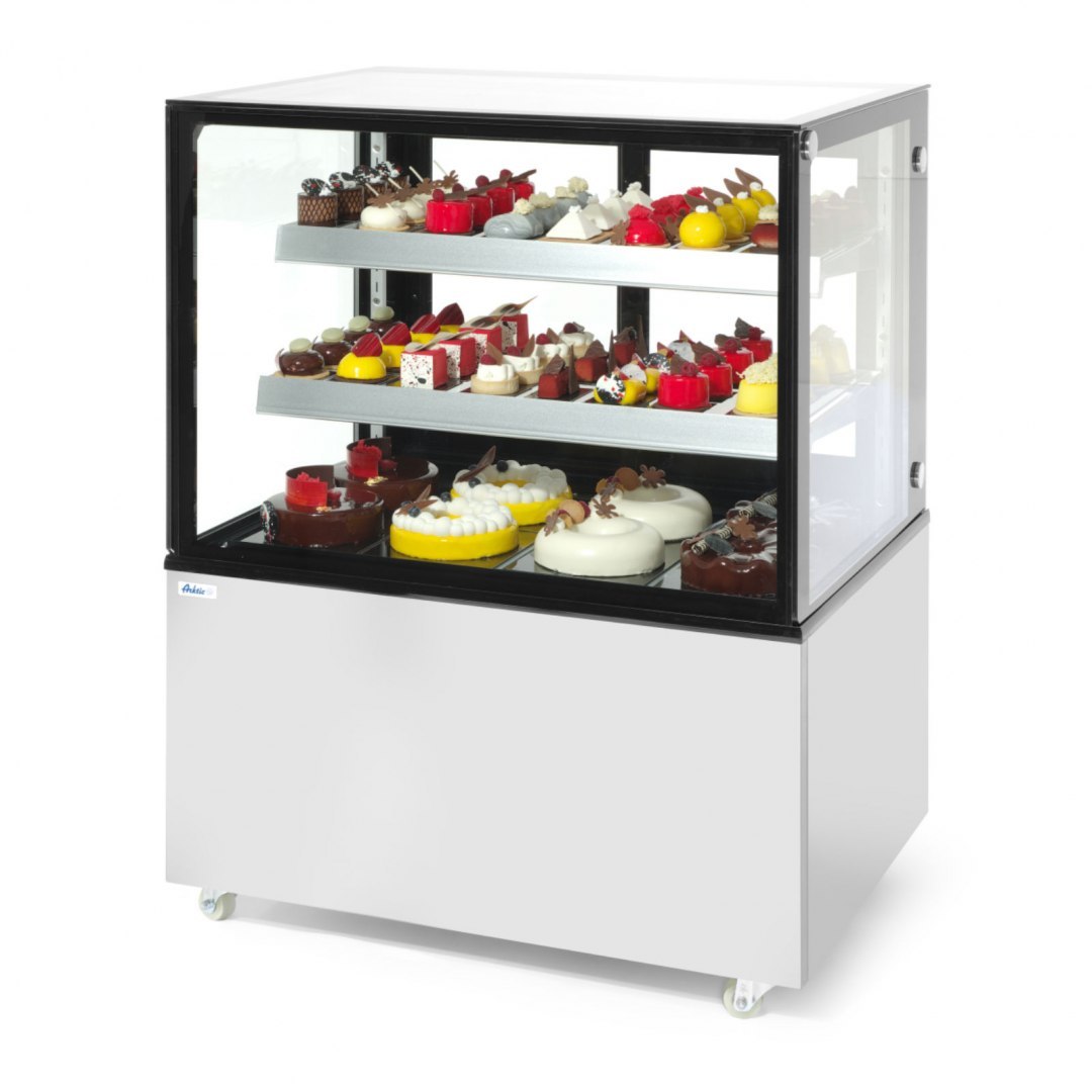 Witryna chłodnicza cukiernicza 2-półkowa jezdna LED 510L