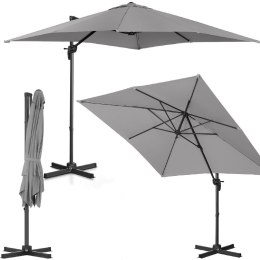 Parasol ogrodowy boczny na wysięgniku kwadratowy 250 x 250 cm ciemnoszary