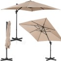 Parasol ogrodowy boczny na wysięgniku kwadratowy 250 x 250 cm kremowy