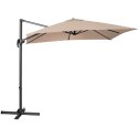 Parasol ogrodowy boczny na wysięgniku kwadratowy 250 x 250 cm kremowy