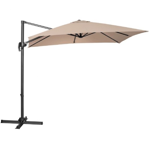 Parasol ogrodowy boczny na wysięgniku kwadratowy 250 x 250 cm kremowy
