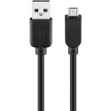 Goobay | Kabel USB | Męski | 5-pinowy Micro-USB Typ B | Męski | Czarny | 4-pinowy USB Typ A | 1 m