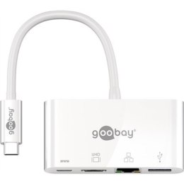 Goobay | Adapter wieloportowy USB-C (HDMI + Ethernet, PD) | 62105