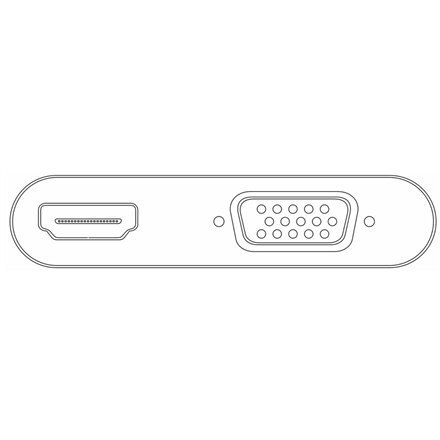 Goobay | Adapter wieloportowy USB-C HDMI+VGA | 52430