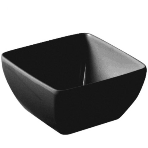 Miska kwadratowa do żywności z melaminy czarna 125 x 125 x 65 mm - Hendi 566480