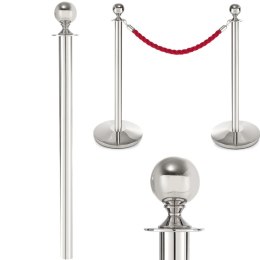 Słupek odgradzający stalowy chromowany srebrny bez podstawy wys. 93cm - Hendi 810446