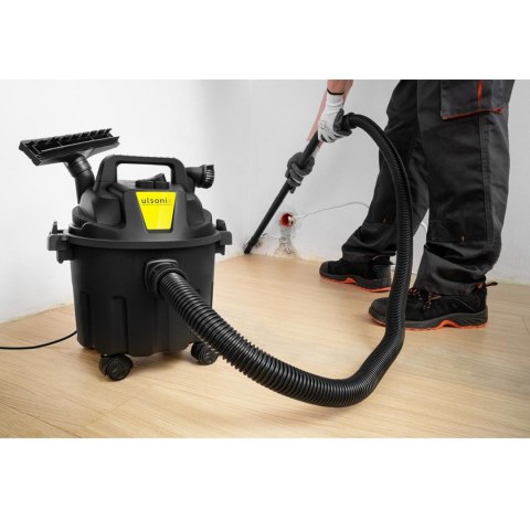 Odkurzacz budowlany warsztatowy na sucho i mokro mobilny z filtrem z tkaniny 1 kW 10 l