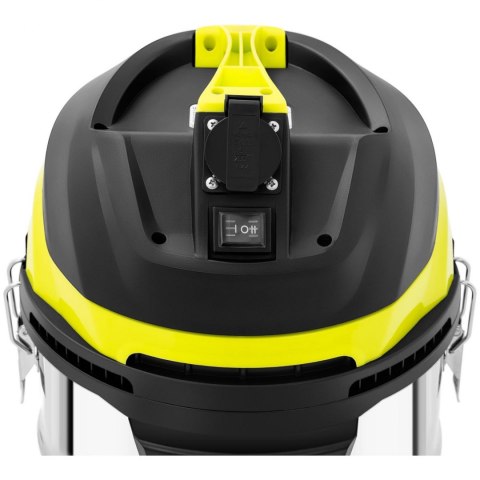 Odkurzacz przemysłowy budowlany mobilny nierdzewny gniazdo VDE HEPA 1.4 kW 30 l