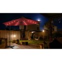 Parasol ogrodowy na wysięgniku okrągły z oświetleniem LED śr. 300 cm czerwony