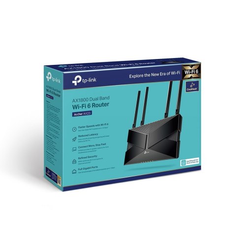 TP-LINK | Dwupasmowy router Wi-Fi 6 | Archer AX23 AX1800 | 802.11ax | 1201+574 Mbit/s | Mbit/s | Porty Ethernet LAN (RJ-45) 4 | 