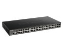 D-Link Managed L2 Gigabit Switch DGS-1250-52X Managed, Desktop, SFP+ ports quantity 4, Power supply type External, Ethernet LAN