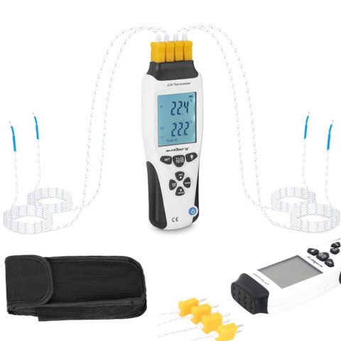 Termometr miernik temperatury przemysłowy 4 kanały K/J LCD zakres -200 do 1370 C