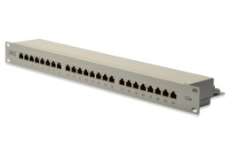 Digitus | Patch Panel | DN-91524S | Biały | Kategoria: CAT 5e; Porty: 24 x RJ45; Wytrzymałość: 7,7 kg; Siła wkładania: maks. 30 