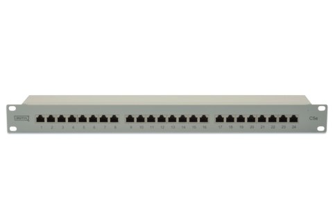 Digitus | Patch Panel | DN-91524S | Biały | Kategoria: CAT 5e; Porty: 24 x RJ45; Wytrzymałość: 7,7 kg; Siła wkładania: maks. 30 