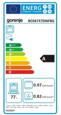 Gorenje | BOS6737E06FBG | Piekarnik | 77 L | Wielofunkcyjny | EcoClean | Sterowanie mechaniczne | Funkcja pary | Tak | Wysokość 