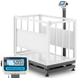 Waga weterynaryjna platformowa inwentarska z klatką dla zwierząt 300/0.1 kg 110x70 cm LCD