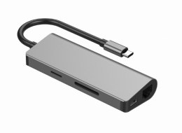 Gembird USB Type-C 5-in-1 multi-port adapter A-CM-COMBO5-01 0.15 m, Grey, USB Type-C