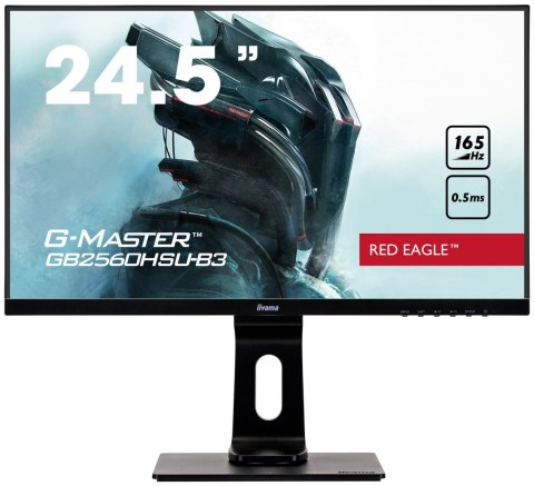 Iiyama Red Eagle Gaming Monitor G-Master GB2560HSU-B3 24.5 ", TN LED, 1920 x 1080 pixels, 16:9, 0.5 ms, 400 cd/m², Black, 165 Hz