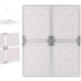 Lampa do uprawy wzrostu roślin pełne spektrum 60 x 48 cm 936 LED 400 W srebrna