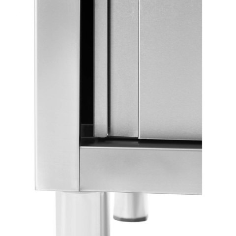 Zlew basen gastronomiczny jednokomorowy z szafką z drzwiami przesuwnymi 160 x 60 x 94.5 cm