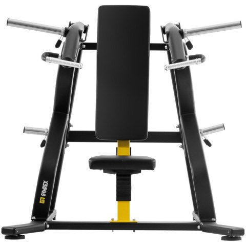 Maszyna urządzenie do treningu barków na wolny ciężar SCHOULDER PRESS czarno-żółta
