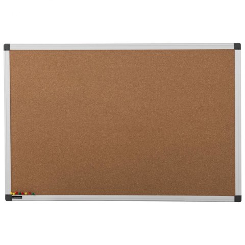 Tablica korkowa na ścianę z aluminiową ramą 90x60 cm + pineski ZESTAW