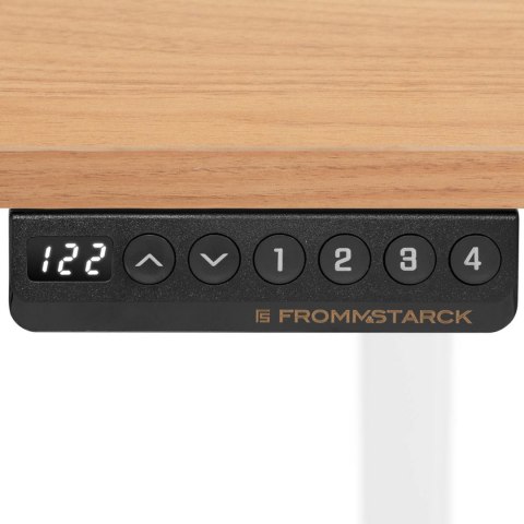 Biurko z regulacją wysokości elektryczne blat 120x60 cm wys. 730-1233 mm BIAŁO-BRĄZOWE