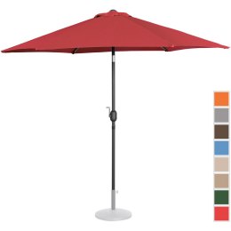 Parasol ogrodowy tarasowy okrągły uchylny z korbką śr. 270 cm bordowy