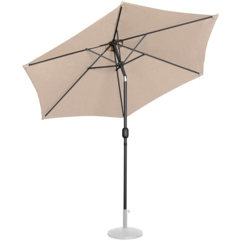 Parasol ogrodowy tarasowy okrągły uchylny z korbką śr. 270 cm kremowy