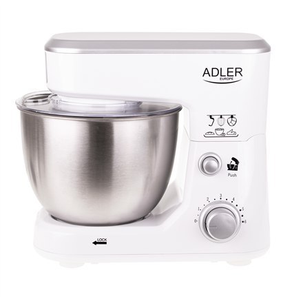 Adler | AD 4216 | Pojemność miski 4 L | 1000 W | Liczba prędkości 6 | Materiał wałka | Biały