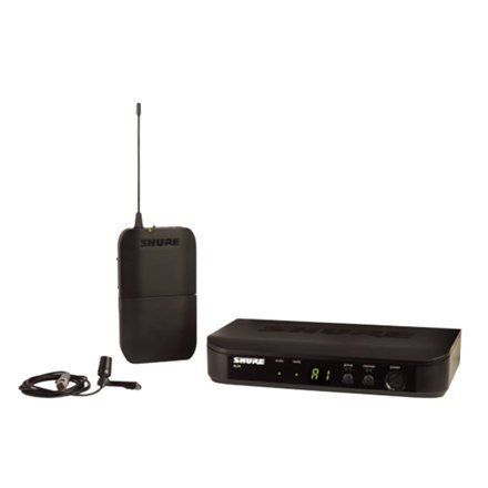 Shure | Bezprzewodowy system prezenterski z mikrofonem CVL Lavalier | BLX14E/CVL | Czarny | W | Połączenie bezprzewodowe
