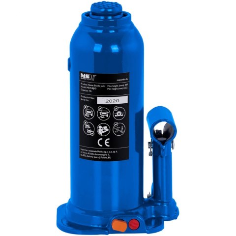 Podnośnik lewarek hydrauliczny słupkowy butelkowy 222 - 447 mm 10 t