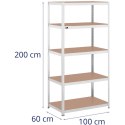 Regał magazynowy metalowy 5 półek 750 kg 100 x 60 x 200 cm szary