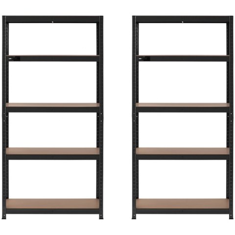 Regał magazynowy metalowy 5 półek 875 kg 90 x 40 x 180 cm szaroniebieski 2 szt.