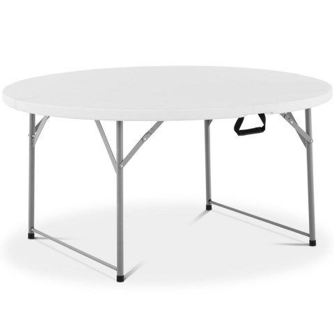 Stół okrągły cateringowy ogrodowy składany biały do 150 kg śr. 150 x 74 cm