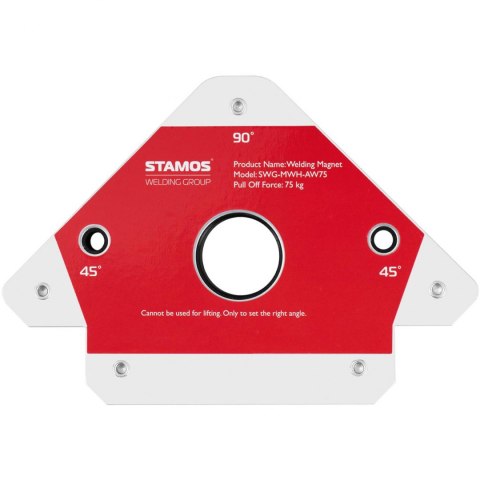 Kątownik uchwyt spawalniczy magnetyczny kąt 45/90/135 do 75 kg