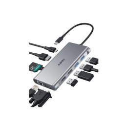 Aukey Hub CB-C89 Type-C, MicroSD, VGA, Ethernet, HDMI, Thunderbolt, 100 W