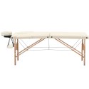 Stół łóżko do masażu drewniane przenośne składane Toulouse Beige do 227 kg beżowe