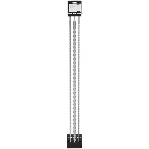 Zestaw wierteł do betonu SDS PLUS HRC50 dł. 1000 mm śr. 12mm 16mm 24 mm - 3 szt.