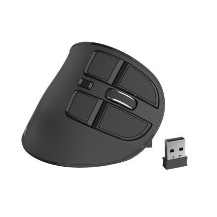 Natec | Mysz pionowa | Euphonie | Bezprzewodowa | Odbiornik Bluetooth/USB Nano | Czarny