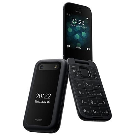 Nokia | 2660 Flip | Czarny | 2,8 " | TFT LCD | 240 x 320 | Unisoc | 0,128 GB | Dual SIM | Nano-SIM | Tak | Aparat główny 0,3 MP 
