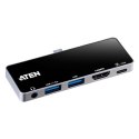 Aten UH3238 USB-C Travel Dock with Power Pass-Through Aten | USB-C Travel Dock with Power Pass-Through | UH3238-AT | Dock | Port