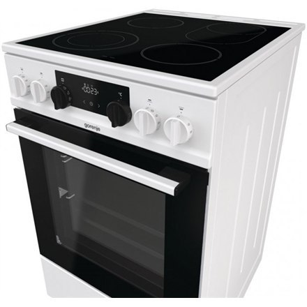 Gorenje | Kuchenka | GECS5C70WA | Typ płyty Vitroceramic | Typ piekarnika Electric | Biały | Szerokość 50 cm | Grillowanie | LED