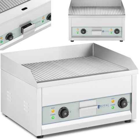 Grill elektryczny płyta grillowa ryflowana podwójna 600 x 400 mm 2 x 2500 W