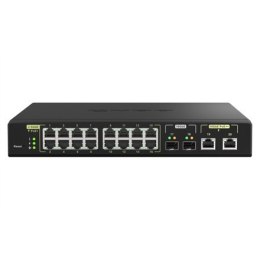 QNAP 16 ports 2.5GbE RJ45 with PoE 802.3at (30W), 2 ports 10GbE SFP+, 2 ports 10GbE RJ45 with PoE 802.3bt (90W) QSW-M2116P-2T2S