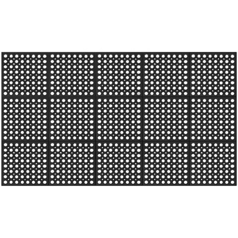 Mata wycieraczka gumowa antypoślizgowa ażurowa 150 x 90 x 1 cm czarna