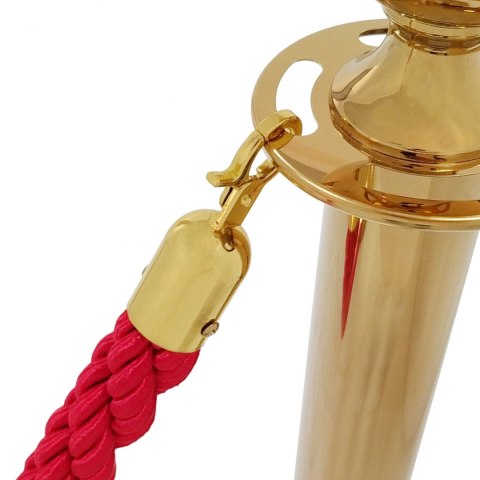 Słupek odgradzający hotelowy tytanowy z czerwoną liną 150 cm - 2 szt.